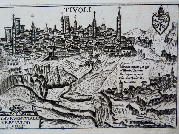 Tivoli Italy City View Churches River 1629 birds-eye prospect print