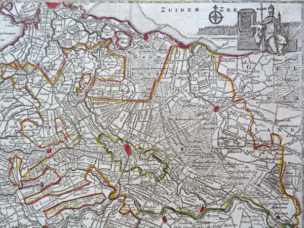 Netherlands Utrecht Amersfoort c. 1720 decorative engraved map