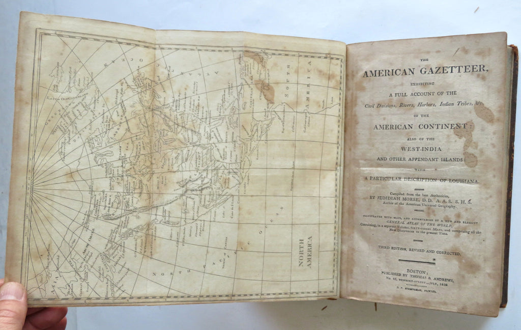 American Gazetteer 1810 Morse Native Americans Louisiana U.S. Census book 2 maps