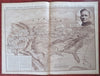 Lt. Maynard Transcontinental Flight Map Aviation Zeppelin 1919 rare Magazine