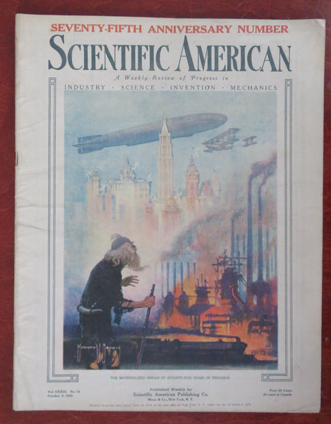 Scientific American Zeppelin cover Air Travel 1920 rare pictorial magazine