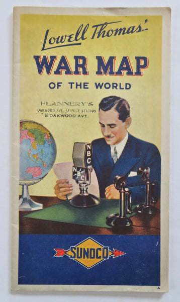 WWII Promotional War Map c. 1941 Lowell Thomas NBC radio thematic map