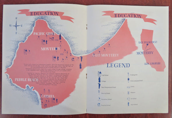 Monterey California Tourist Business Guide 1948 Promotional book pictorial map