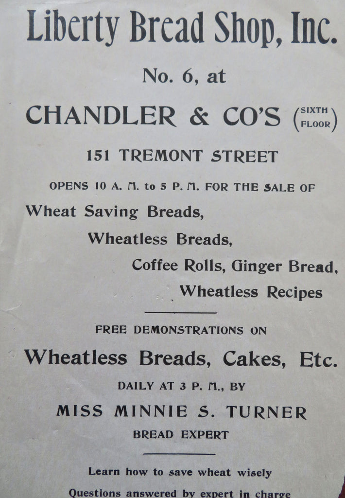Liberty Bread Shop Advertising Hand Bill c. 1890's antique ephemera