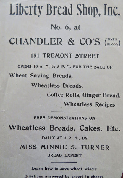 Liberty Bread Shop Advertising Hand Bill c. 1890's antique ephemera