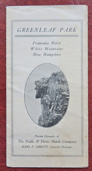 Greenleaf Park White Mountains New Hampshire Franconia Notch 1924 pamphlet