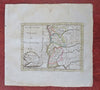 Portugal 1780 rare decorative Holtrop miniature map w/ old hand color