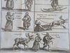 Laplanders Scandinavia Arctic 1711 engraved Ethnic Views Reindeer print