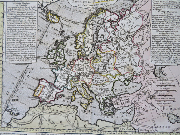 Europe France British Isles Holy Roman Empire Poland 1761 Buache Delisle map