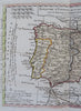 Kingdom of Spain & Portugal Madrid Lisbon Gibraltar 1761 rare Delisle Buache map