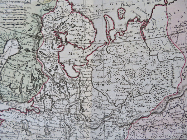 Russia in Europe Northern Finland St. Petersburg 1761 rare Delisle Buache hc map