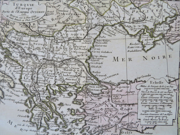 Turkey in Europe Ottoman Empire Balkans Greece 1761 rare Delisle Buache map