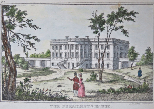 White House Washington D.C. South View Mansion Ground 1845 Force view print