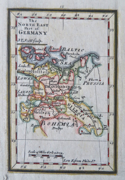 Holy Roman Empire Silesia Prussia c. 1796 Gibson early American miniature map