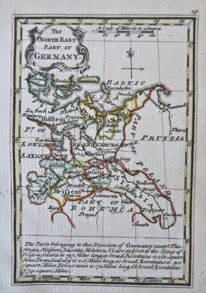 Holy Roman Empire Silesia Pomerania c. 1796 Gibson early American miniature map