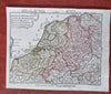 United Provinces Netherlands Brabant Luxembourg Flanders c. 1750 Lotter map