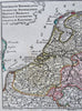 United Provinces Netherlands Brabant Luxembourg Flanders c. 1750 Lotter map