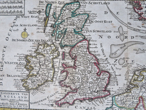 British Isles Ireland United Kingdom England Wales Scotland c. 1735 De Lat Map