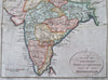 Mughal India Roadways Infrastructure Calcutta Lucknow Madras c. 1795 Fraser map