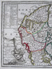 Denmark Copenhagen Jylland Sjaelland 1729 Chiquet decorative engraved map