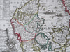 Denmark Copenhagen Jylland Sjaelland 1729 Chiquet decorative engraved map