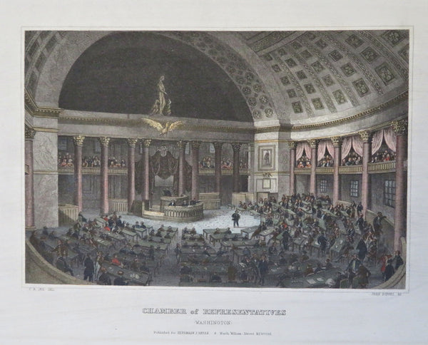 Capitol U.S. House of Representatives Chamber Washington D.C. 1855 fine print