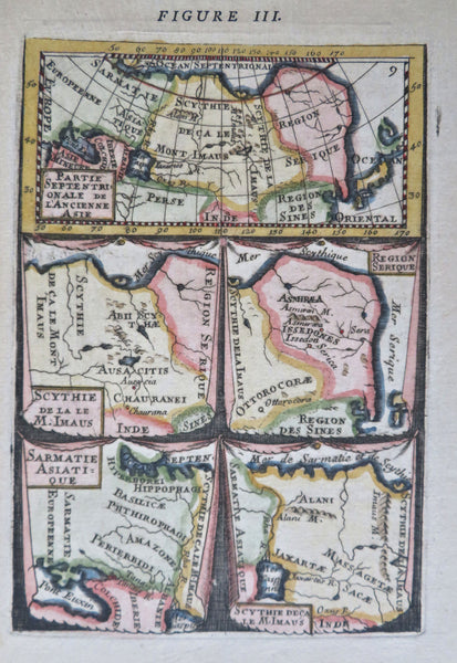 Ancient Asia Scythia Sarmatia Black Sea Caspian Sea Aral Sea 1683 Mallet map