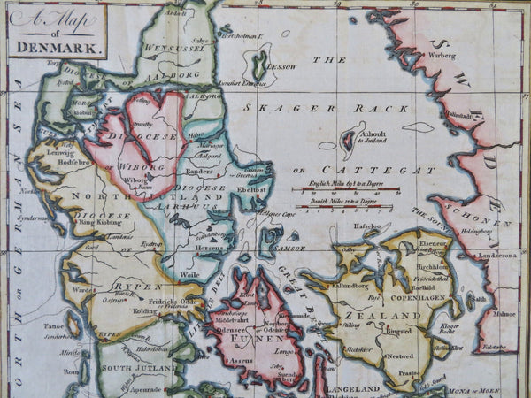 Kingdom of Denmark Copenhagen Jylland Fyn Sjaelland 1790 Neele engraved map