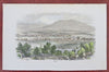 Rutland Vermont New England 1859 lovely scarce hand colored city view print
