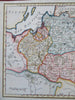 Partition of Poland Prussia Russian Austria Empire Warsaw Krakow 1790's map