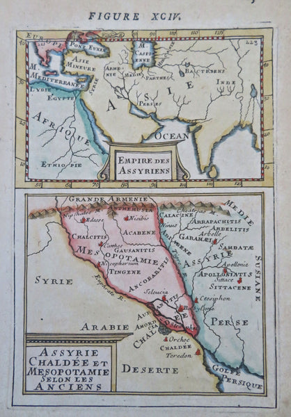 Ancient Middle East Babylon Assyrian Empire Mesopotamia 1683 Mallet h. color map