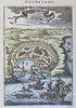 Rhodes Mediterranean Island Sailing Ships Sea Battle 1683 Mallet city view print