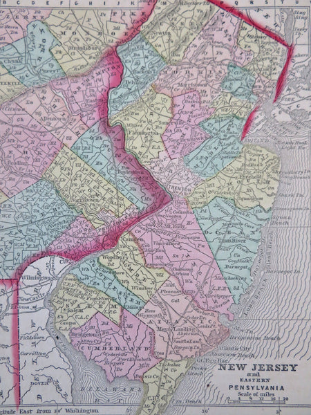 New Jersey & Eastern Pennsylvania 1856 Morse Cerographic miniature map