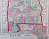 Alabama Mobile Bay Montgomery Selma 1856 Morse Cerographic miniature map