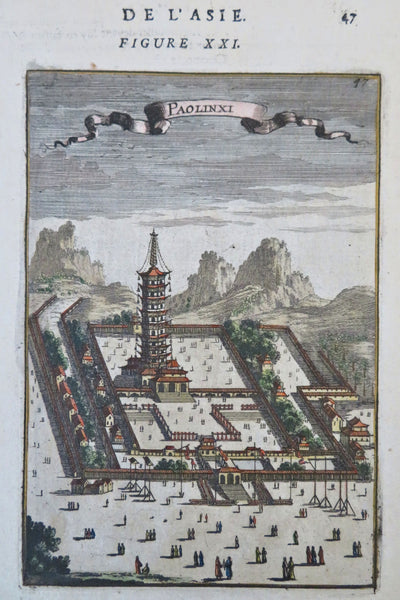 Porcelain Tower Nanjing China Qing Empire Paolinxi 1683 Mallet Bird's Eye View