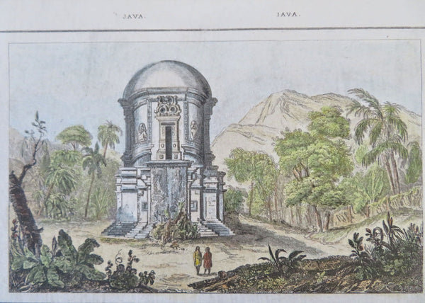 Abang Temple Indonesia Java 1837 scarce French architectural print