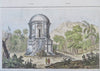 Abang Temple Indonesia Java 1837 scarce French architectural print