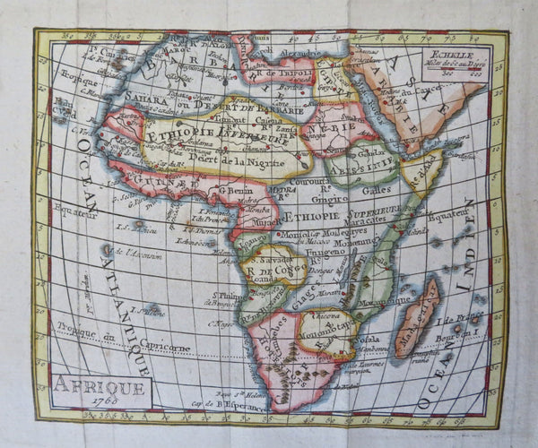 Africa Egypt Nubia Congo Guinea Ethiopia Abyssinia 1760 miniature map
