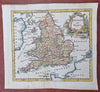 England & Wales United Kingdom London 1772 Jefferys decorative hand color map