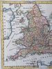 England & Wales United Kingdom London 1772 Jefferys decorative hand color map