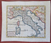 Italy By Itself lovely scarce 1749 Senex hand color engraved map