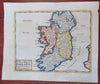 Ireland country Dublin Waterford Killarney 1749 Senex? fine hand colored map