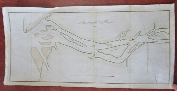 Savannah River Georgia Tybee Island 1816 Blunt hand color nautical map
