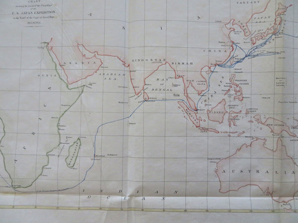 Perry Expedition U.S. Japan Expedition Cape of Good Hope 1855 engraved map
