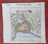 Oudenaarde Flanders Belgium City Plan Fortifications c. 1710 hand color plan map