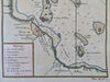 Vera Cruz Mexico Fort St. Jean d'Ulva Harbor Depths 1754 Bellin hand color map