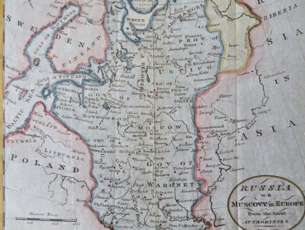 Russia Muscovy in Europe Poland Moscow c.1790's McIntyre interesting scarce map