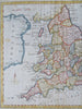 England & Wales United Kingdom London Cardiff York c. 1780 Conder decorative map