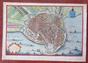 Enckhuysen Holland Sailing Ships 1634 Hondius detailed full hand color city plan