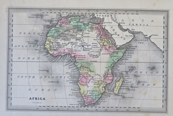 Africa Mts. of the Moon Donga Cape Colony Egypt Congo 1832 Yeager miniature map
